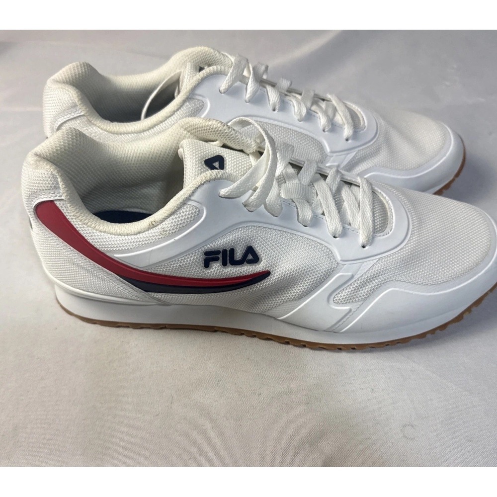 FILA Forerunner 18 Sneakers White Blue Red Mens 12 Light Storage Wear